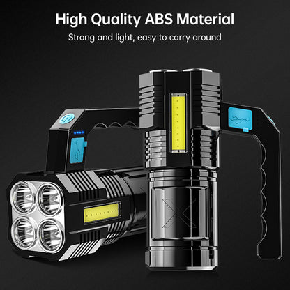 Four Core Flashlight Strong Charging Outdoor Super Bright Far Shooter Lantern 124e1965 f599 4974 aa64 2c81c7c1b621