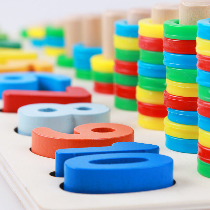 3 in 1 Early Educational Geometry Number Matching Montessori Wooden Toys - HD Wireless Product #2
