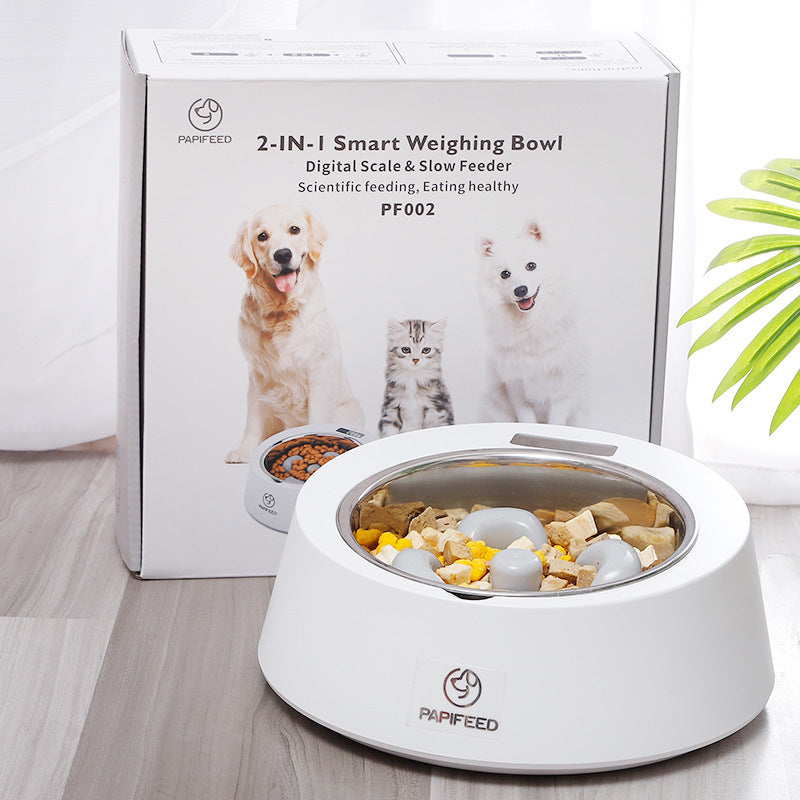 Pet Dog Bowl Slow Feeder Dog Food Bowl Smart Weighing Dog Slow Feeder Cat Pet Feeder 12508293986843