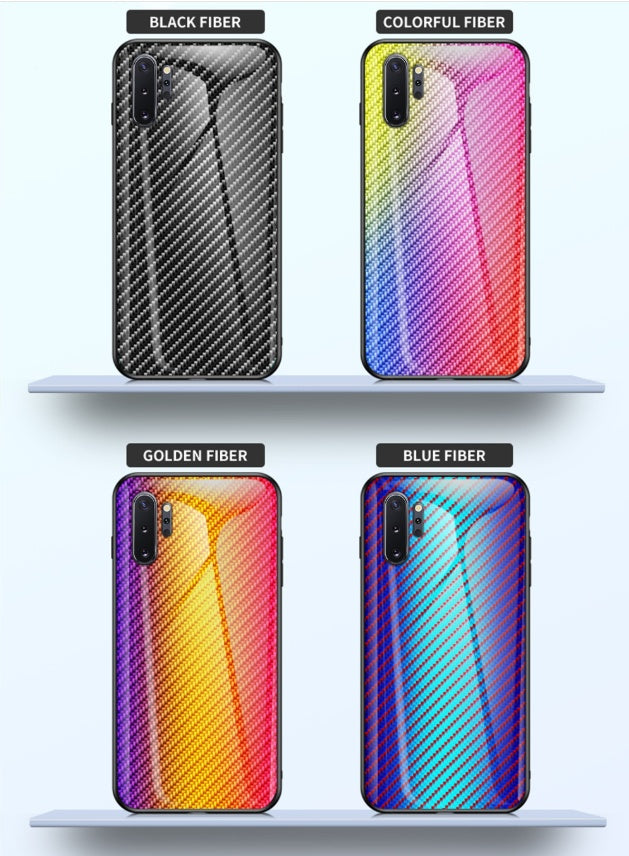 Phone case applies to A51 creative graded carbon fiber toughened glass A91 anti-fall protective case 1250939081425