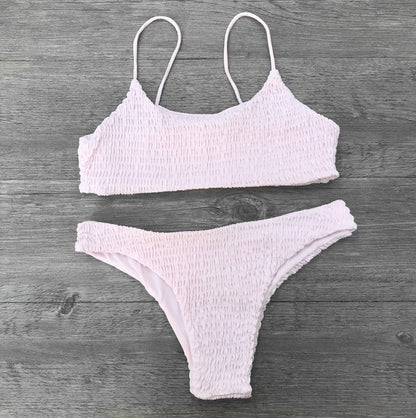 Swimsuit sexy pleated triangle bikini 1254966770222