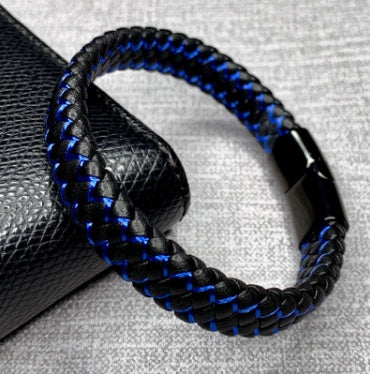 Bracelet foreign trade e-commerce trend tide section does not package explosion models men's bracelets microfiber leather bra