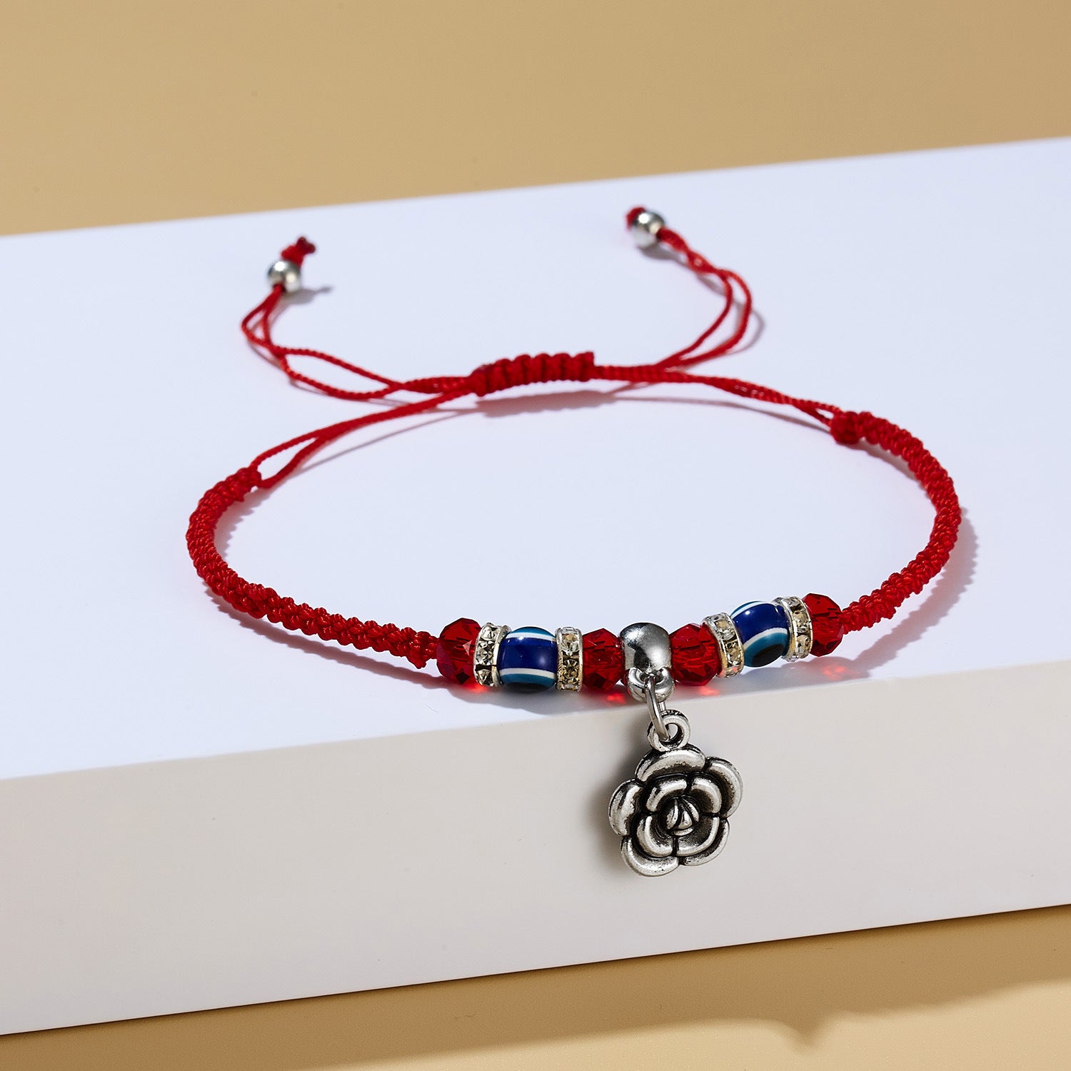 Red cord braided adjustable bracelet 1259126248117