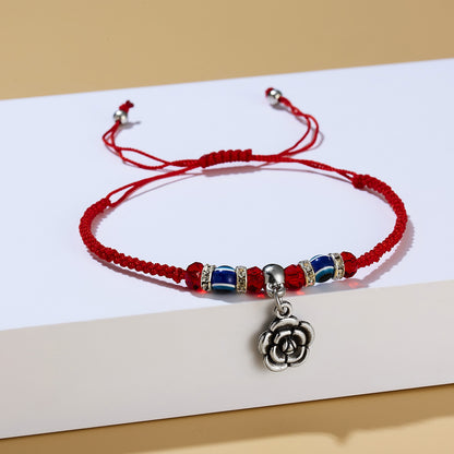 Red cord braided adjustable bracelet 1259126248117