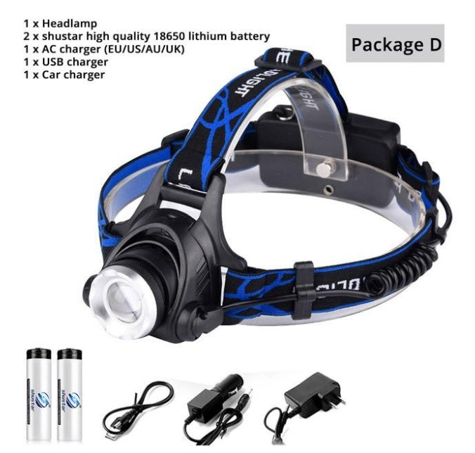 USB Charging Built-in Smart Sensor Head-mounted Outdoor Fishing Headlight 1259981129510