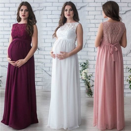 Lace Sleeveless Maternity Dress 1260987652507