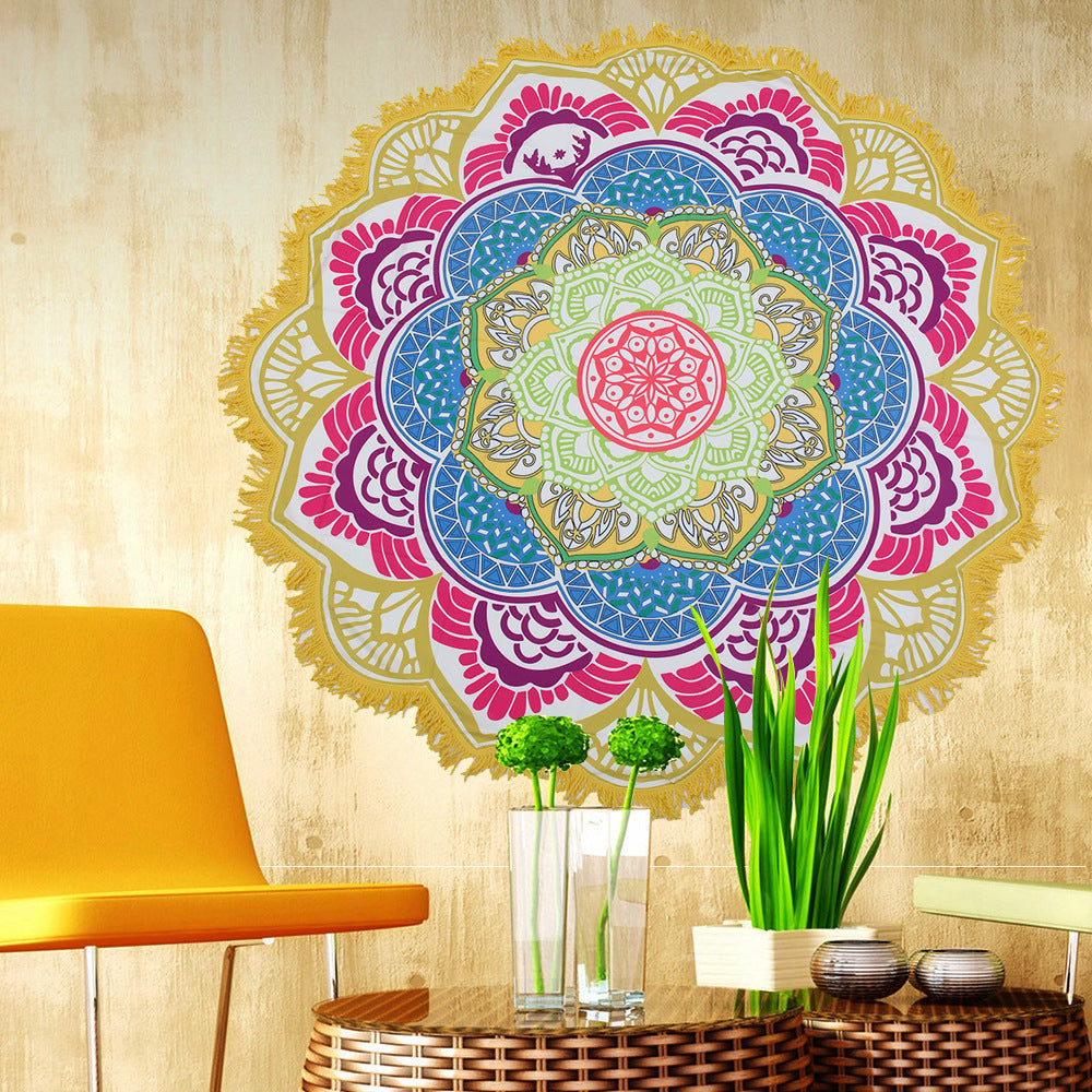 Round Printed Bath Towel Beach Towel Yoga Mat 126196973144