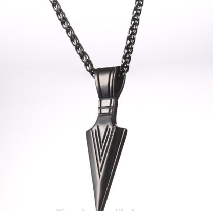 European America jewelry men stainless steel spear necklace with chain 1262038183450