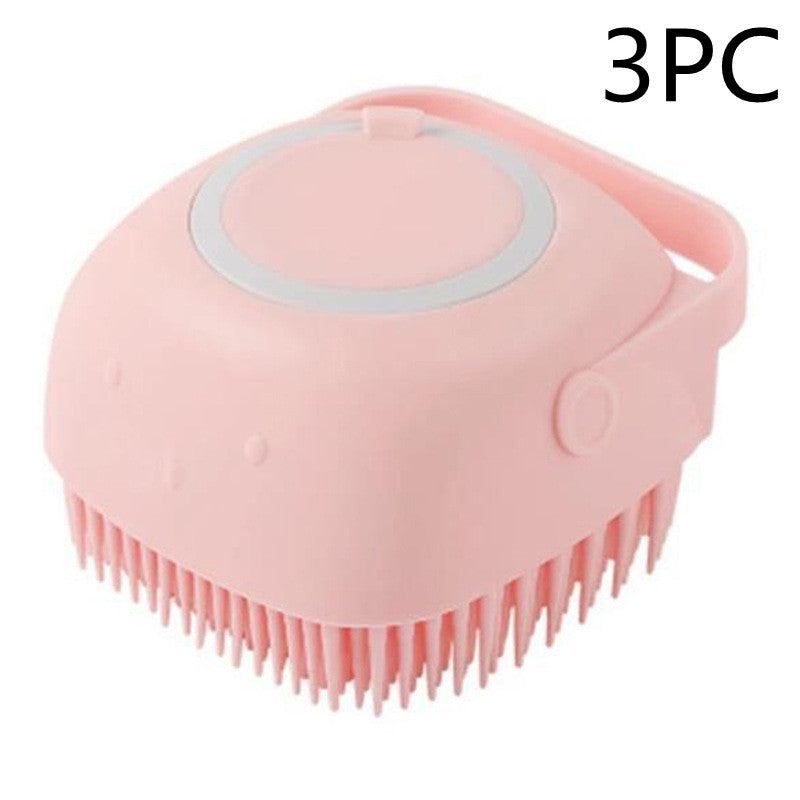 Silicone Dog Bath Massage Gloves Brush Pet Cat Bathroom Cleaning Tool Comb Brush For Dog Can Pour Shampoo Dog Grooming Suppli