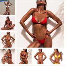 Sexy bikini in fast-selling, explosive bikini , new European and American foreign trade women's split pure-color swimsuit 126