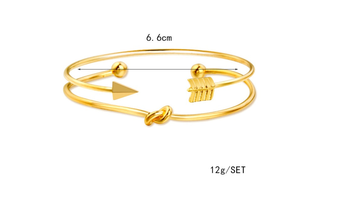 Modyle   Gold Color Crystal Wedding Bracelets Set CZ Stone Heart Bracelets Bangles For Woman 1266356246102
