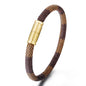 Stainless Steel Magnetic Buckle Leather Striped Bracelet 126beb3d a032 4155 9a96 2a3aabd89f66