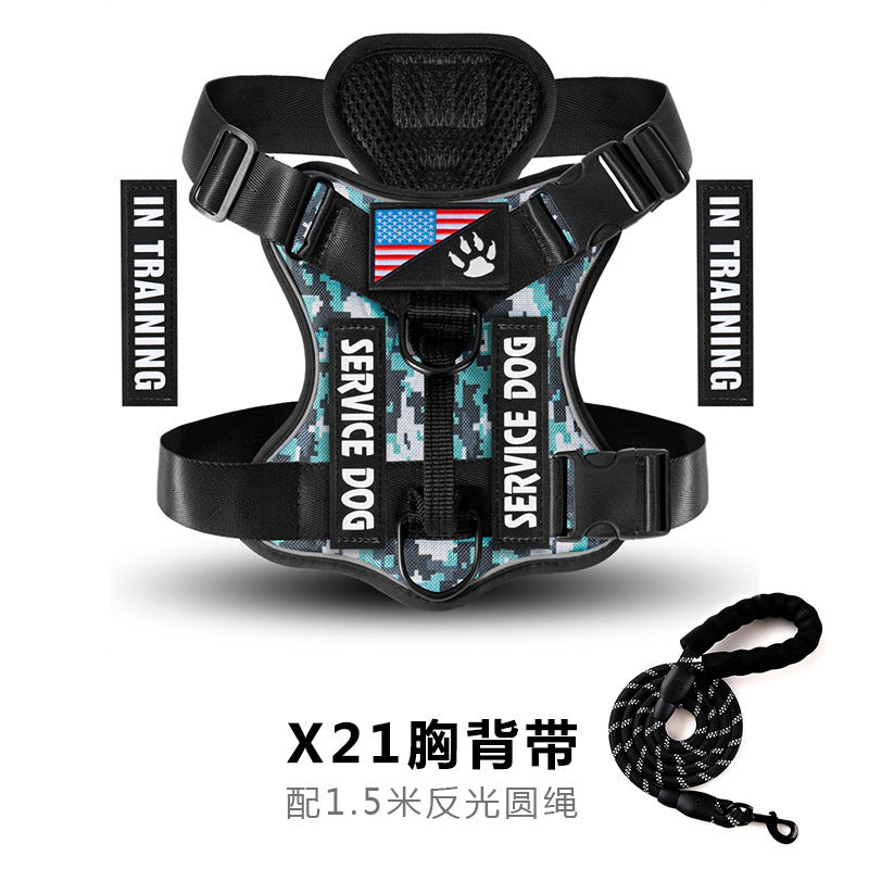 Shock Absorption Night Vision Reflective Pet Tactical Chest Strap 127532a8 4bd2 4750 a844 33f83d011365