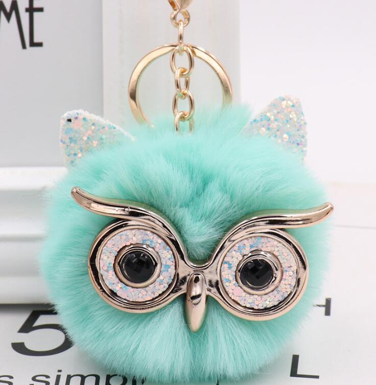Lovely Owl Plush Doll Kids Favors Fur Ball Key Chain 1275708089907