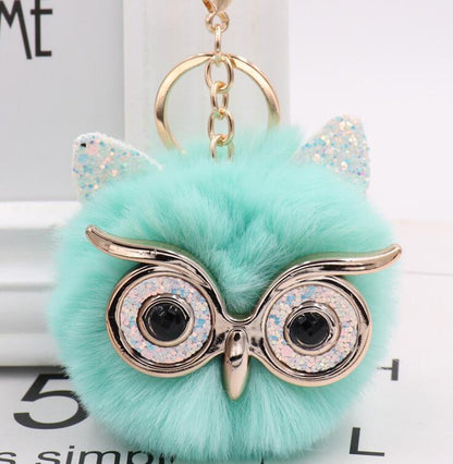 Lovely Owl Plush Doll Kids Favors Fur Ball Key Chain 1275708089907