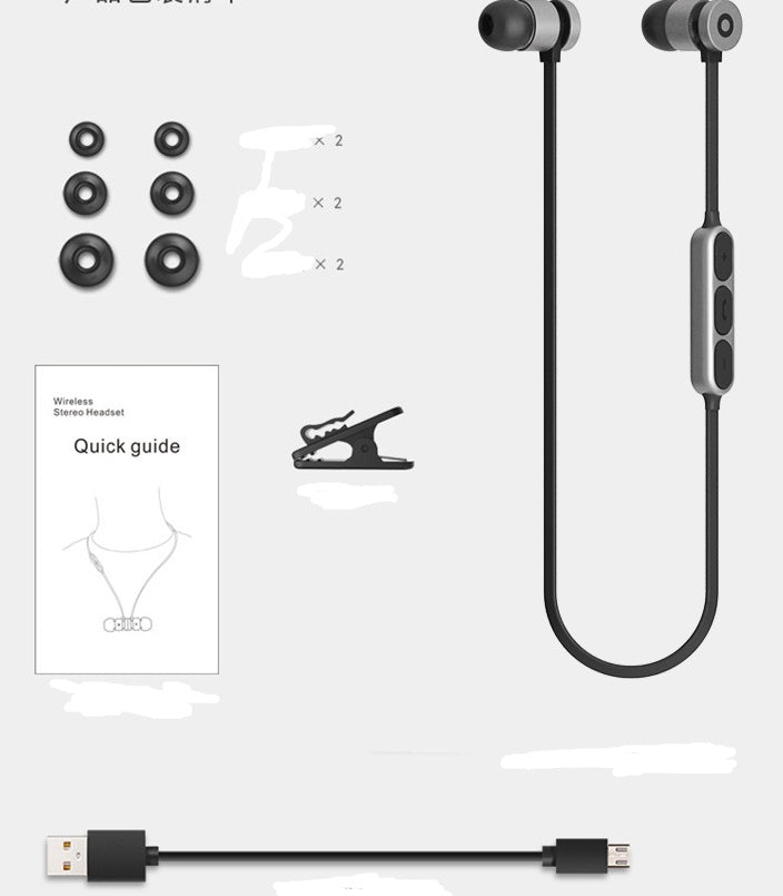 Metal magnetic sports Bluetooth headset wireless In-ear neck-mounted music headset gift - 图片 7