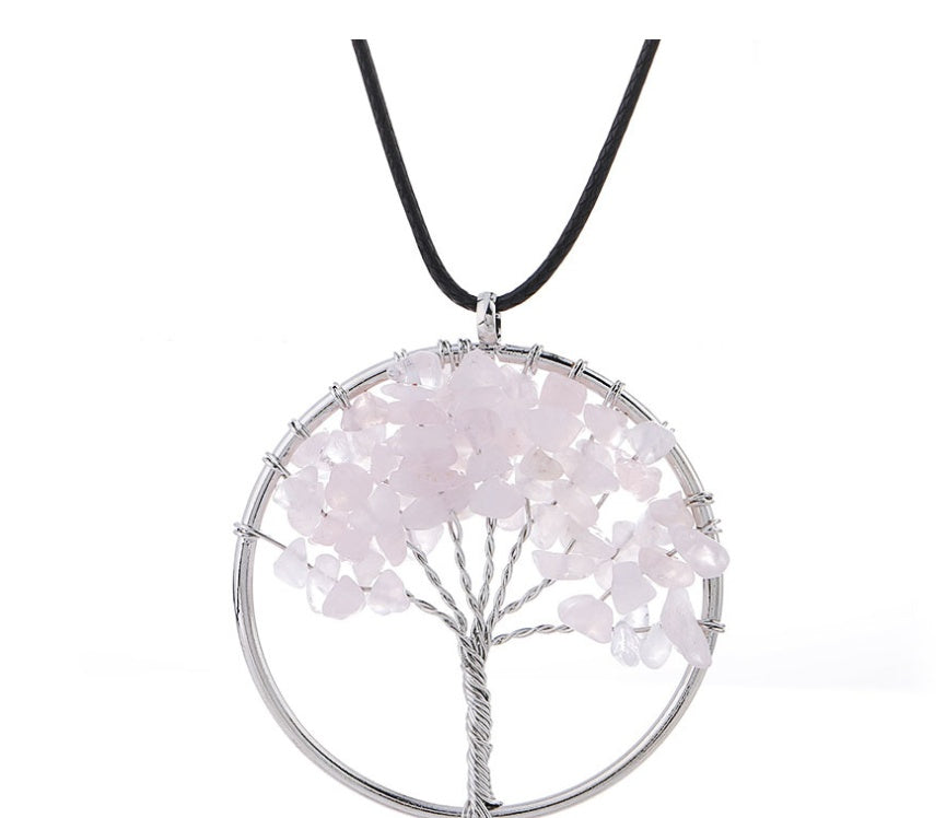 Natural gravel crystal life tree natural stone rich tree colorful necklace 1277048857700