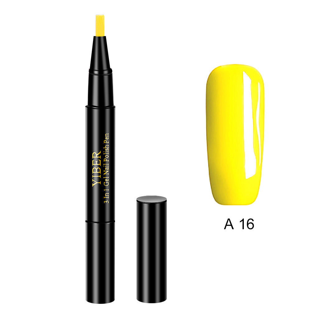 3 In 1 Gel Nail Varnish Pen Glitter One Step Nail Art Gel Polish Hybrid - HD Wireless Product #33