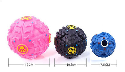 Pet Dog Treat Trainning Chew Sound Food Dispenser Toy Squeaky Giggle Ball 1281435688203