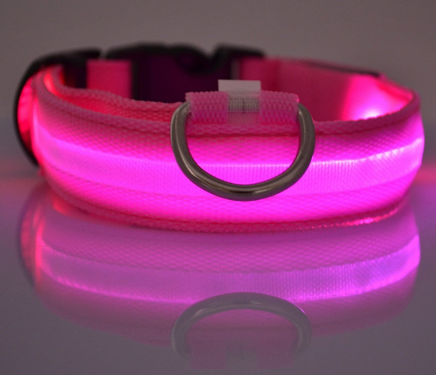 Nylon LED Pet Dog Luminous Collar Night Safety Flashing Glow in Dark Dog Cat Leash Adjustable Pet Supplies 1281905494128