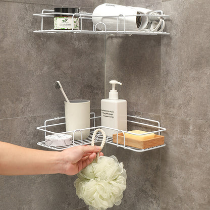 Bathroom Shelf Corner Frame Shower Wrought Iron Kitchen Accessories Storage Rack Holder Bathroom Shelves Bathroom Equipment 1