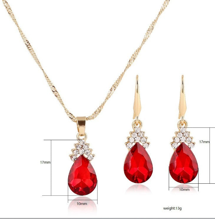 Womens Diamond Crystal Necklace  Earrings Crystal Necklace Earrings Set 1288236109793