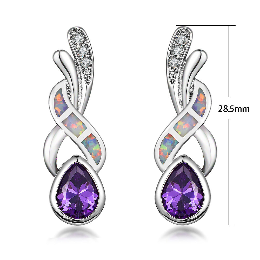 Purple Drop Diamond Earrings 1291358443360