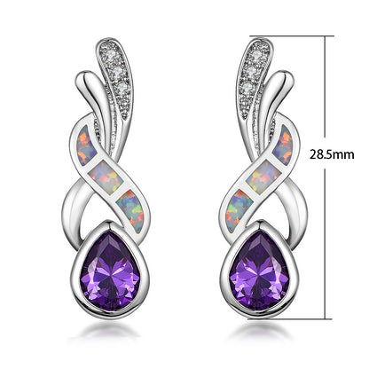 Purple Drop Diamond Earrings 1291358443360