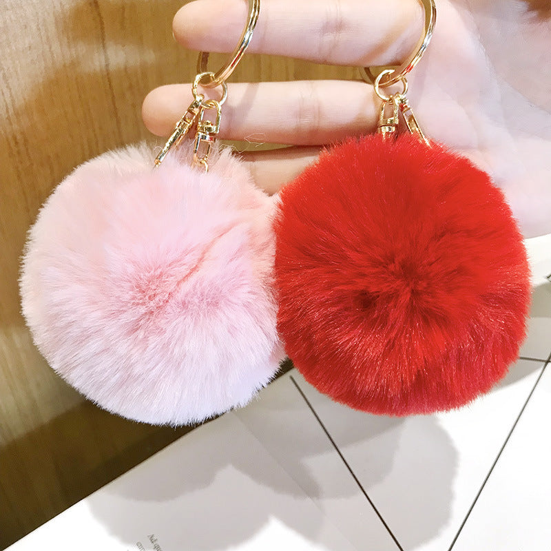 Imitated lazy rabbit fur ball car keychain pendant 1293588572140