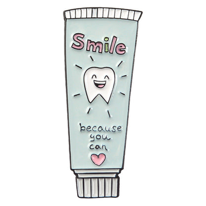 Cute cartoon toothpaste toothbrush brooch 1293952807347