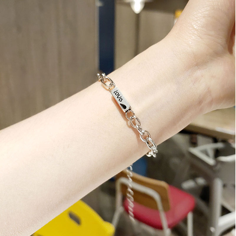 Simple Stainless Steel Sun Moon Love Couple Bracelet 1293ad76 c383 4723 85cf 09f2af4265c3