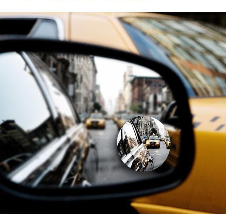 Car borderless small round mirror 360 degree reversing blind spot mirror convex mirror rear view rotating mirror glass small 