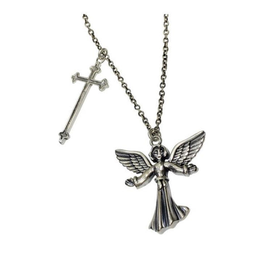 Vintage Vintage Angel Wings Cross Pendant Necklace 12a42866 38ac 4c91 bf8c a090a7718a44