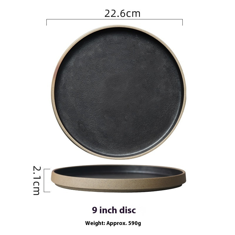 Home Retro Circle And Creative Pottery Clay Handmade Deep Plates 12b752d7 5734 470e 955b 54a8719e3331