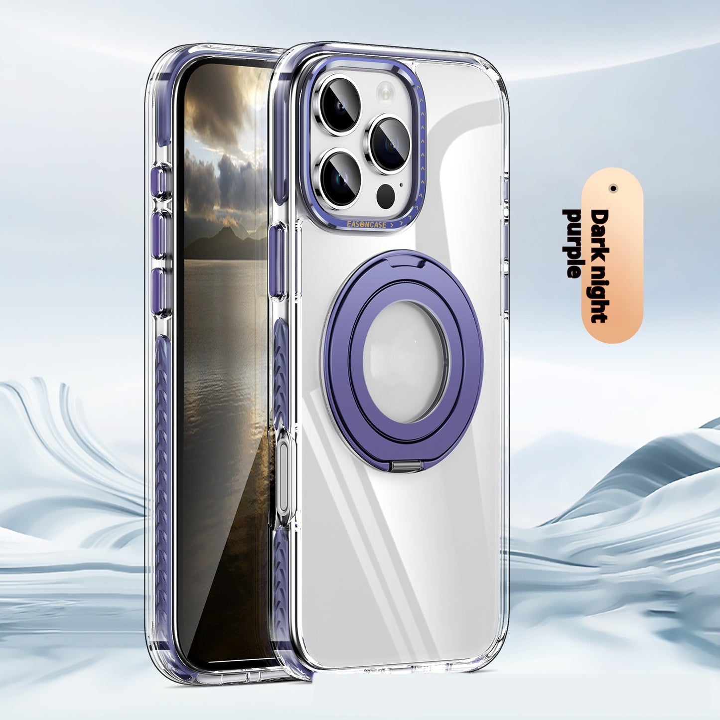Phone Case Transparent 360 Magnetic Rotating Bracket Drop-resistant - 图片 7