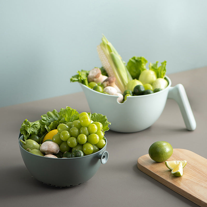 Double Layer Fruit And Vegetable Rotating Draining Basket Kitchen Gadgets 12f5ca90 c210 4b77 a026 251c50fce257
