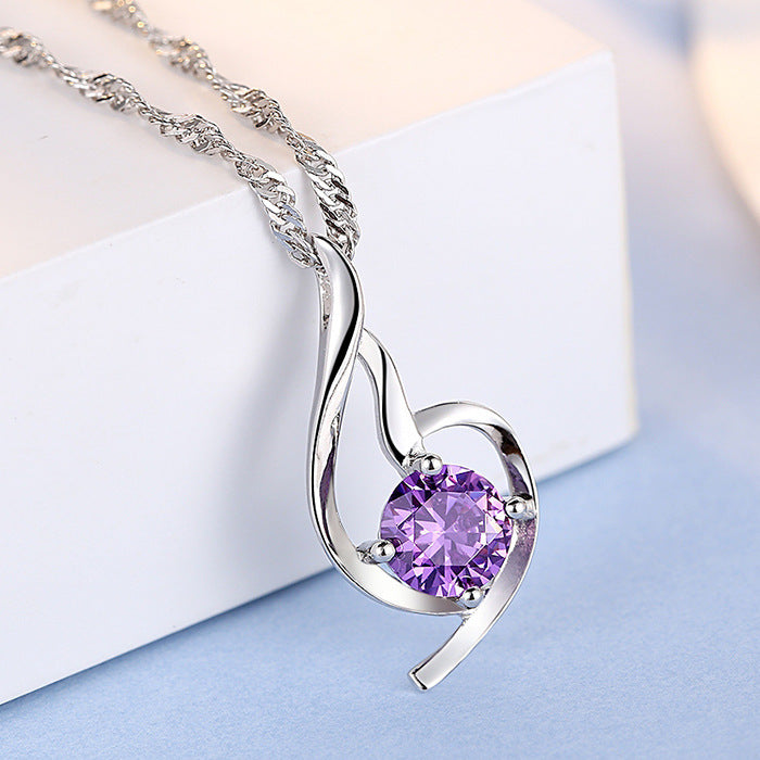 925 Sterling Silver Pendant Chain soft ladies fashion accessories pendant diamond silver jewelry Korean Korean Fashion Necklace - HD Wireless Product #8