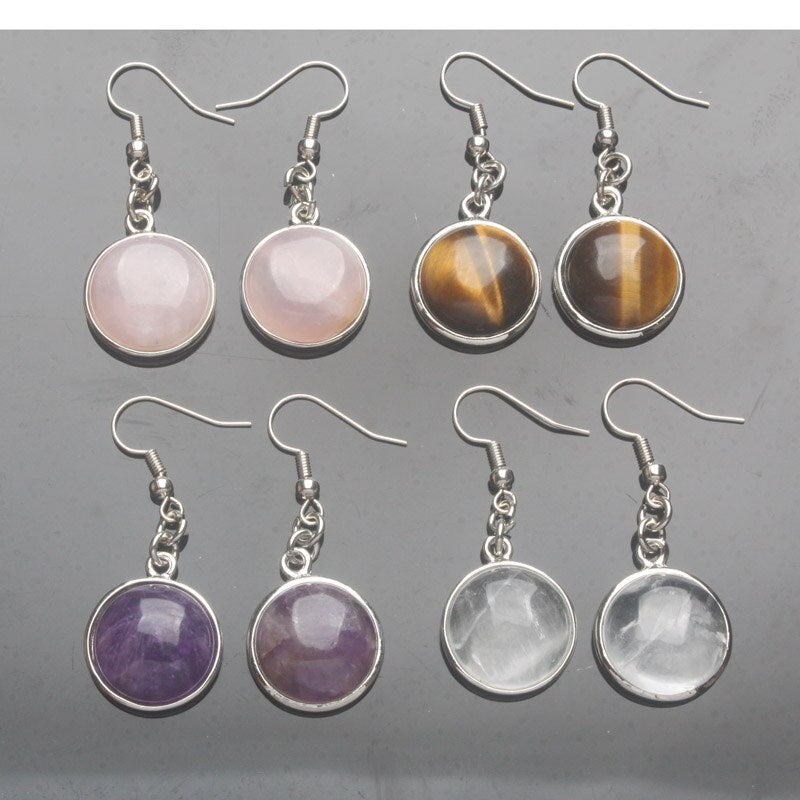 Natural stone crystal earrings 1302148114419