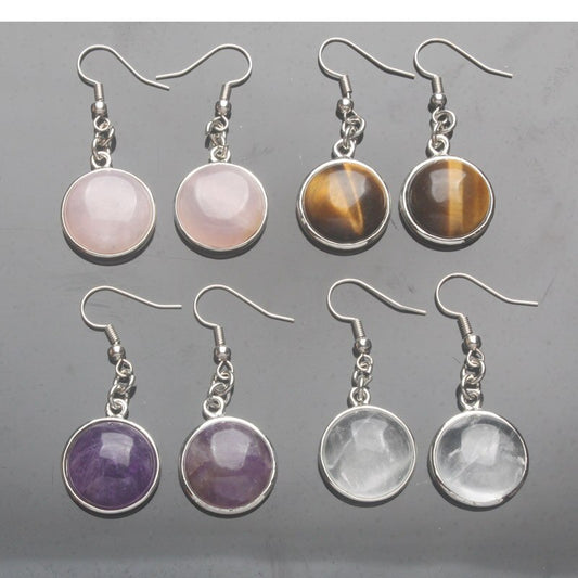 Natural stone crystal earrings 1302148114419