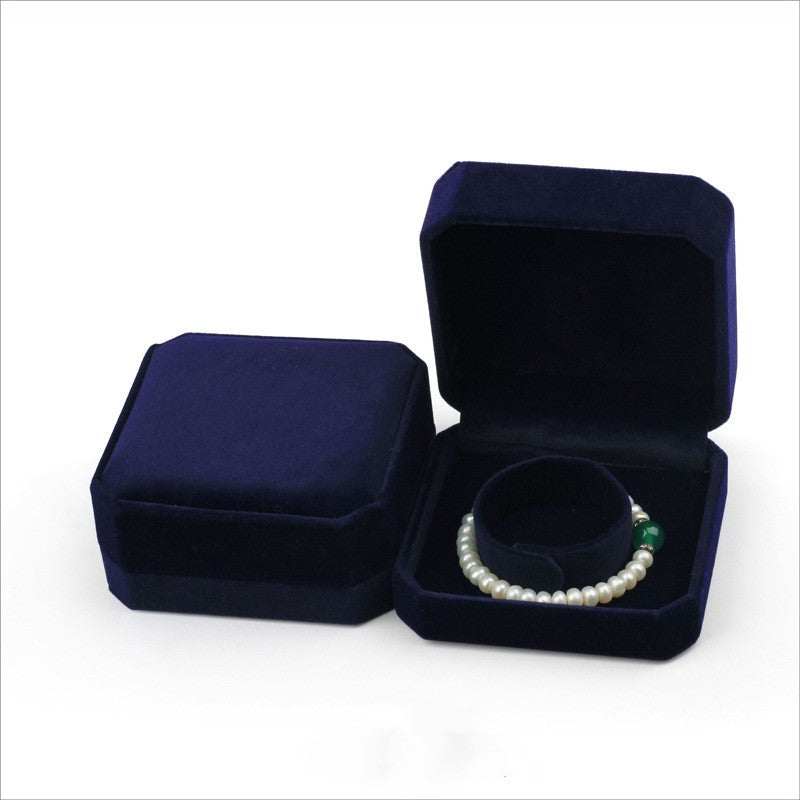 Dark Blue Octagonal Ring Box Necklace Pendant Jewelry Box 1302631029957