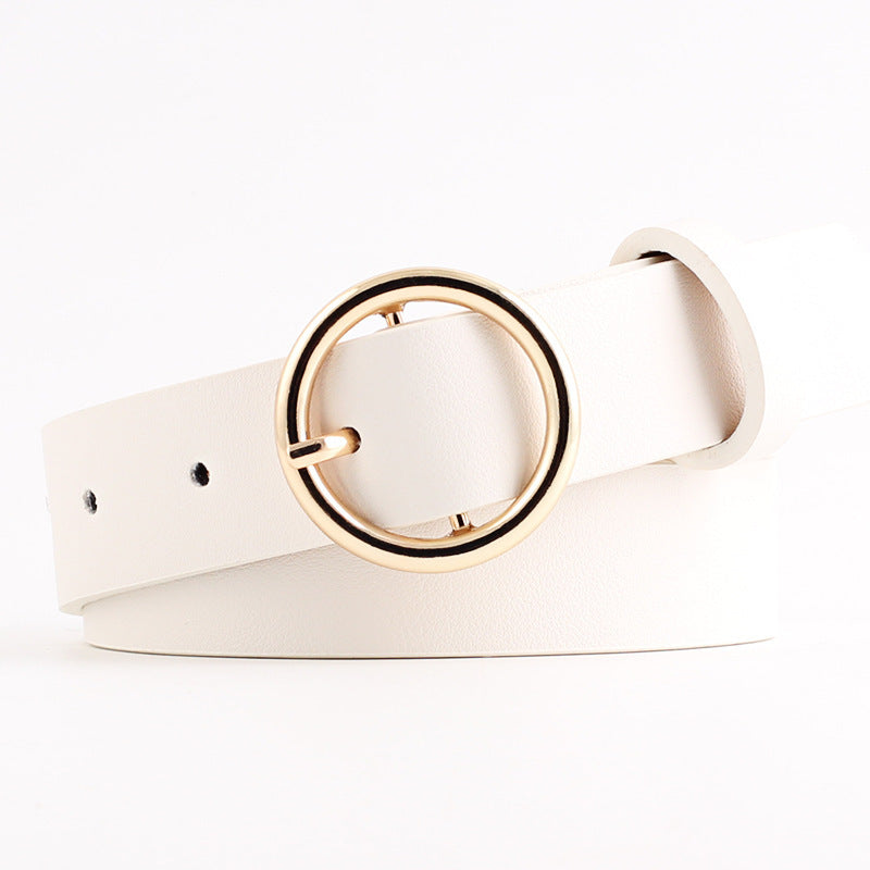 Women's jeans round buckle belt women 1308175005002