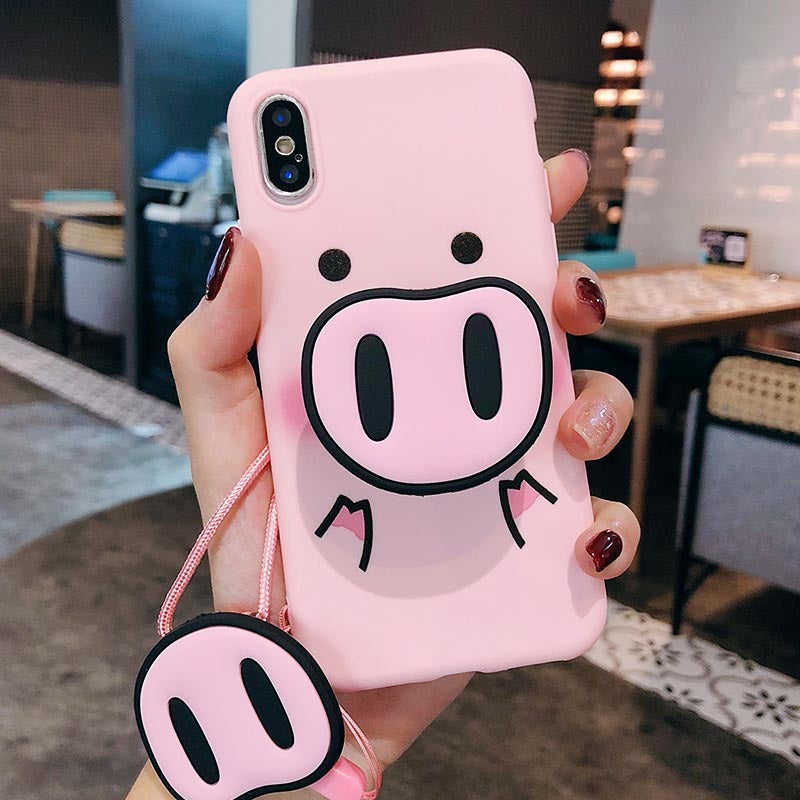 Compatible With  Compatible With , Funny Cartoon PigCase For  X XS Max XR Case For7 6s 8 8 Plus Cover Cute Nose Soft Back Cas