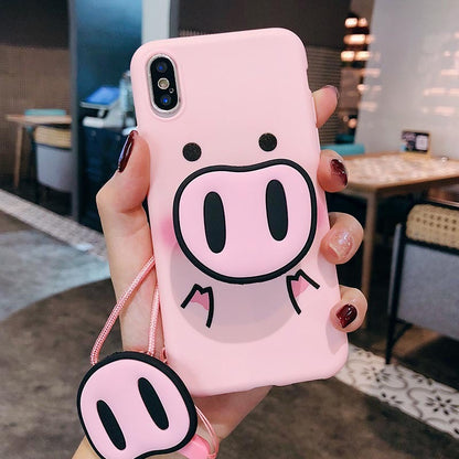Compatible With  Compatible With , Funny Cartoon PigCase For  X XS Max XR Case For7 6s 8 8 Plus Cover Cute Nose Soft Back Cas