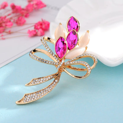 Diamond Set High-grade Brooch Female Silk Scarf buckle Alloy Chest 1310045520049