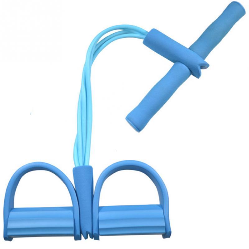 Natural Latex Foot Pedal Elastic Pull Rope with Handle Fitness Equipment Bodybuilding Expander 1310259203880