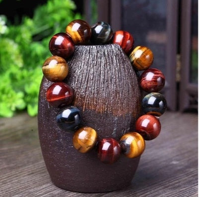 Tiger Eye Bracelet Natural Crystal Stone Buddha Bead Bracelet 1313801759174