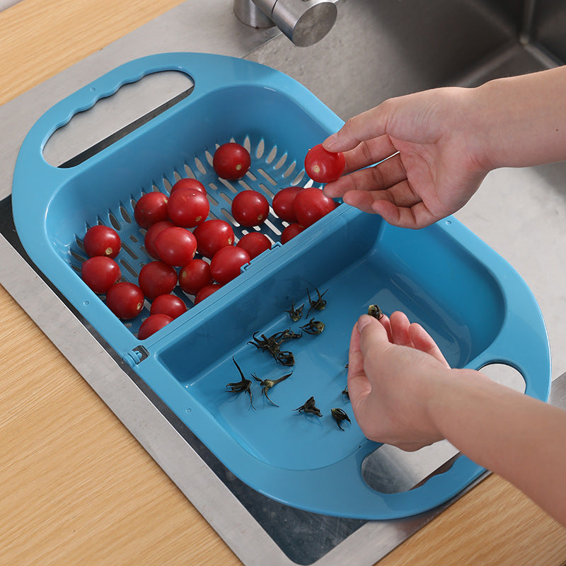 Folding Drain Basket Leaking Fruit Box Vegetable Container Drain Rack Sink with Handle Storage Baskets 1317405259896