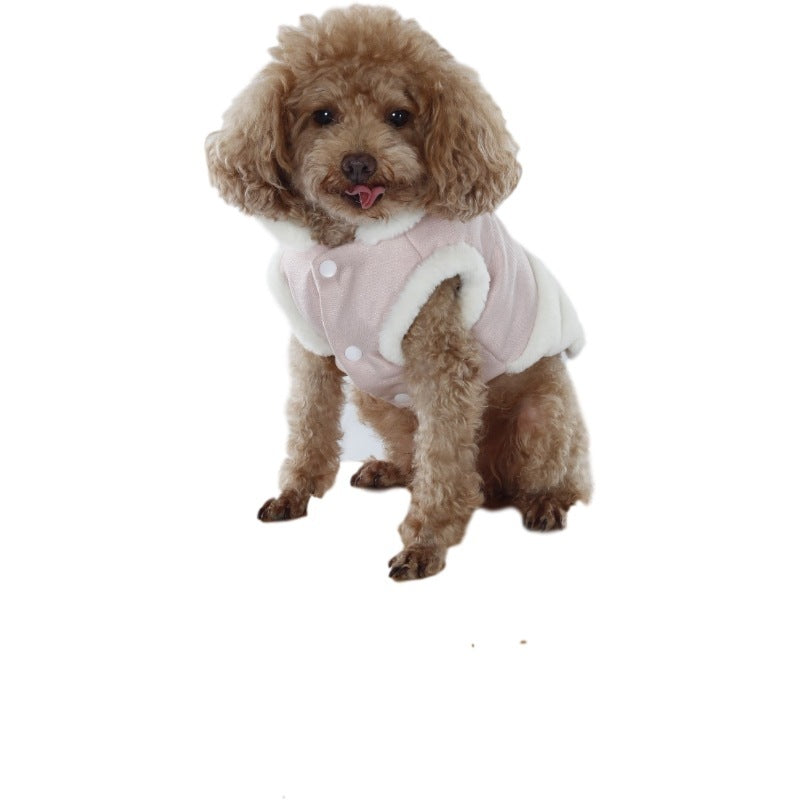 Pet Clothes Plush Warm Dog Vest Vest Style Dog Clothes Fur Collar Pet 1318453024690