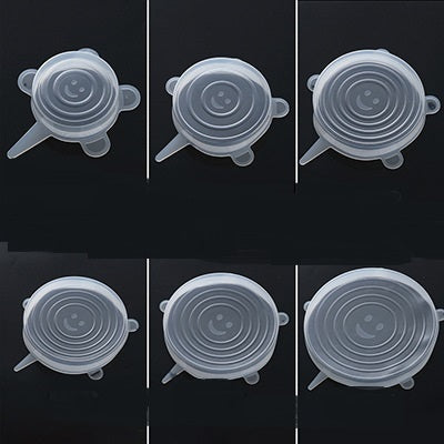 Silicone Fresh-keeping Cover Universal Bowl Cover Sealed Transparent Cover Household Fresh-keeping 6-piece Microwave Oven Cov