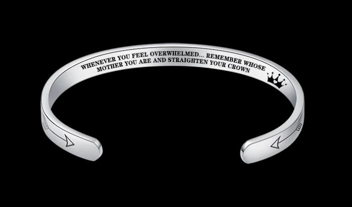 Mantra Bracelet With Quotes Stainless Steel Cuff Inspirational Jewelry Graduation Gift 1322325295871